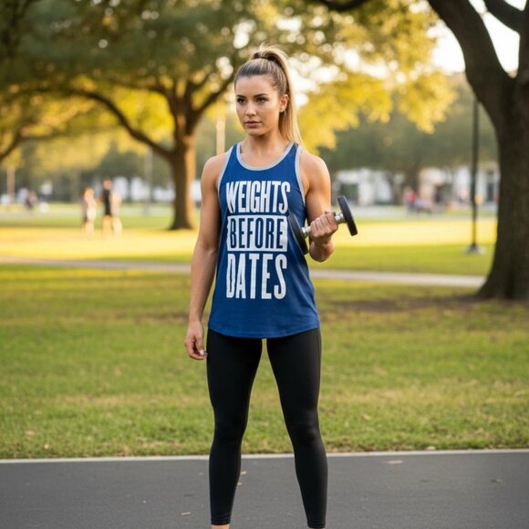 Weights Before Dates Bioworld Workout Tank Top SZ Mens Medium - Picture 7 of 7